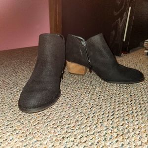 Black suede ankle booties